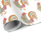 Wrapper Paper Color Rooster Chicken Geschenkpapier (Rolleneckpunkt)