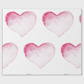 Wrapper Paper PINK WATERCOLOR HERZ Geschenkpapier (Flach)