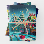 Wrapper Paper Santa North Pole Express Weihnachten Geschenkpapier Set (Beispiel)