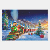 Wrapper Paper Santa North Pole Express Weihnachten Geschenkpapier Set (Vorderseite 2)