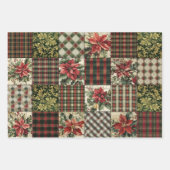 Wrapper Paper Sheet Christmas Kariert Patchwork Re Geschenkpapier Set (Vorderseite 3)