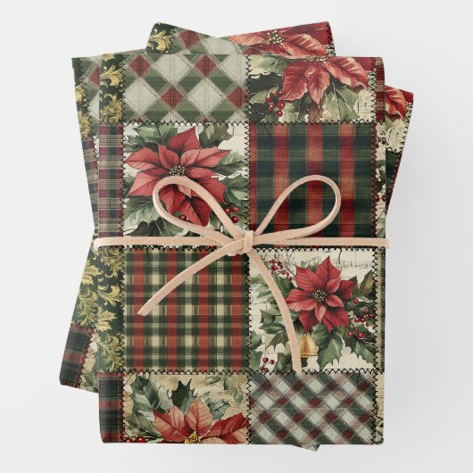 Wrapper Paper Sheet Christmas Kariert Patchwork Re Geschenkpapier Set (Beispiel)