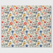 Wrapper Paper Watercolor Style Floral Design Geschenkpapier (Flach)