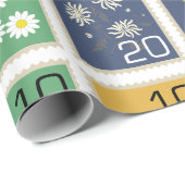 Wrapper-Papier für niedliche Briefmarke Geschenkpapier (Rolleneckpunkt)