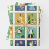 Wrapper-Papier für niedliche Briefmarke Geschenkpapier Set (Beispiel)