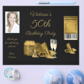 Wrappers Black Gold Birthday Party Chip Bag Wrappe Flyer (Einzeln)