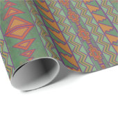 Wrappin "Southwest Sagebrush Green Geometric Desig Geschenkpapier (Rolleneckpunkt)