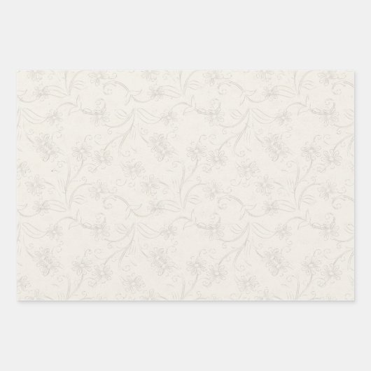 Wrapping (3 Muster) - Elfenbeinperle Geschenkpapier Set (Vorderseite 2)