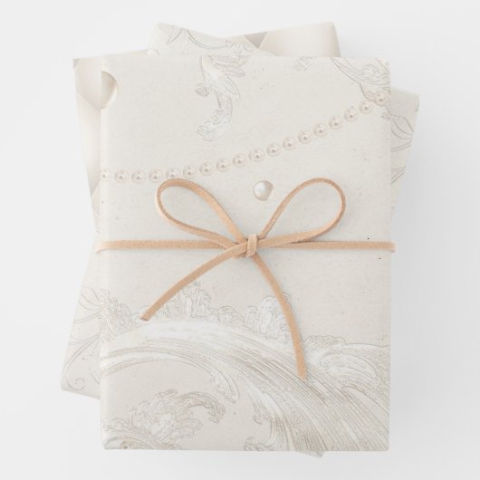 Wrapping (3 Muster) - Elfenbeinperle Geschenkpapier Set (Beispiel)