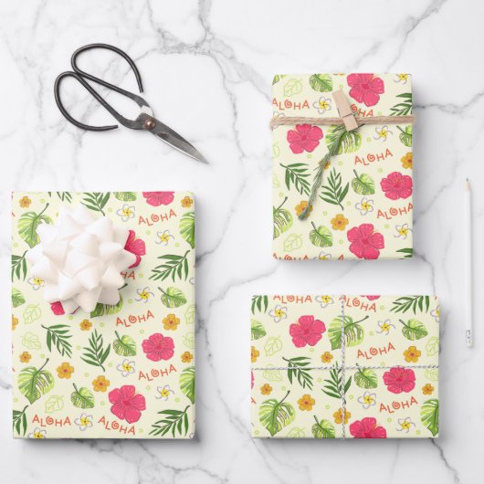 Wrapping - Aloha Hawaiian Geschenkpapier Set (Vorderseite)