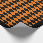 Wrapping Paper, 30" x 6" BLACK & ORANGE HARLEQUIN Geschenkpapier (Ecke)