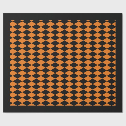 Wrapping Paper, 30" x 6" BLACK & ORANGE HARLEQUIN Geschenkpapier (Flach)