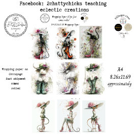 Wrapping Paper 9 A4 Designs Whimsical Cats Deco Geschenkpapier Set