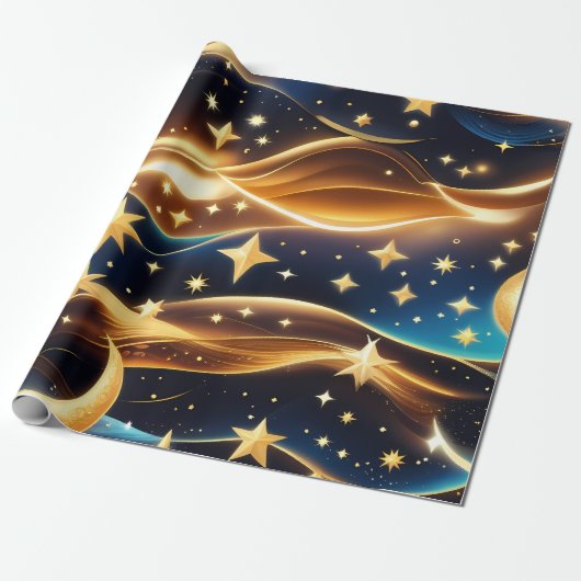 Wrapping Paper - Amber Celestial Moon Geschenkpapier (Ungerollt)