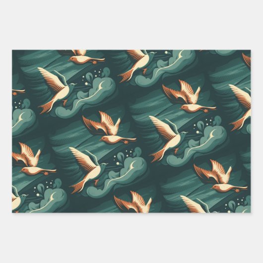 Wrapping Paper aus der Mitte des Jahrhunderts Geschenkpapier Set (Vorderseite)