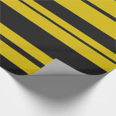 Wrapping Paper aus schwarz und gelb bee-like Strip Geschenkpapier (Ecke)