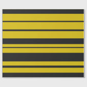 Wrapping Paper aus schwarz und gelb bee-like Strip Geschenkpapier (Flach)