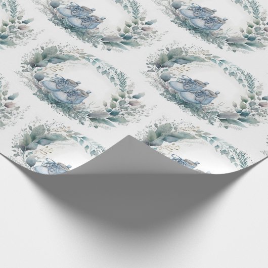 Wrapping Paper Baby Boy Dusche oder Feier Geschenkpapier (Ecke)