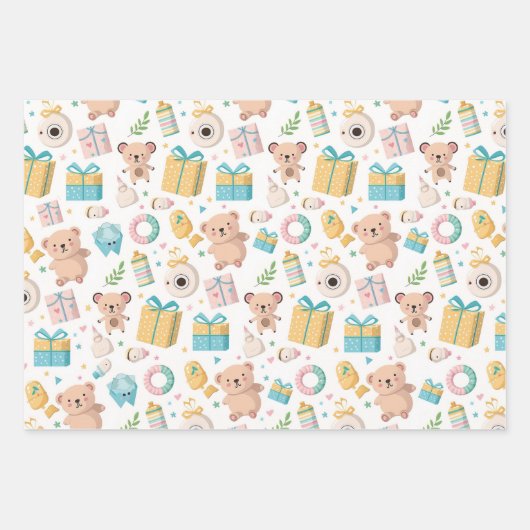 Wrapping Paper Baby Stuff Geschenkpapier Set (Vorderseite 3)