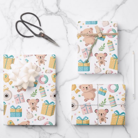 Wrapping Paper Baby Stuff Geschenkpapier Set (Vorderseite)