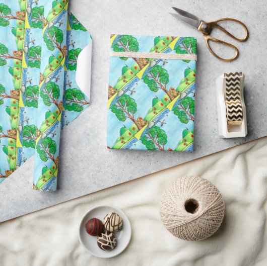 Wrapping Paper "Bear with Blume" Geschenkpapier (Kunsthandwerk)