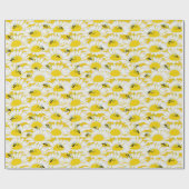 Wrapping Paper "Biene auf Blume" - Gelber Hintergr Geschenkpapier (Flach)