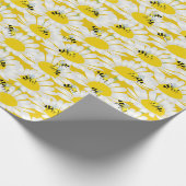 Wrapping Paper "Biene auf Blume" - Gelber Hintergr Geschenkpapier (Ecke)