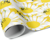 Wrapping Paper "Biene auf Blume" - Gelber Hintergr Geschenkpapier (Rolleneckpunkt)