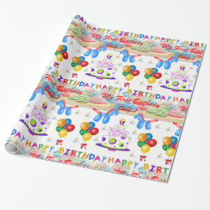 Wrapping Paper Birthday July 1 Mein erster Geburts Geschenkpapier