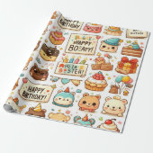 Wrapping Paper Birthday Theme Geschenkpapier (Ungerollt)
