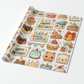 Wrapping Paper Birthday Theme Geschenkpapier