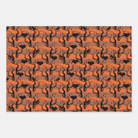Wrapping Paper Black Puple und Orange Set von 3 Geschenkpapier Set (Vorderseite 2)