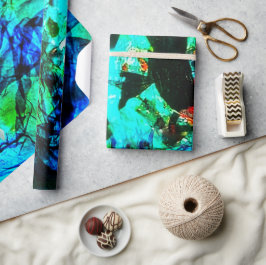 Wrapping Paper blue abstrakt gerecycelt plastic bl Geschenkpapier