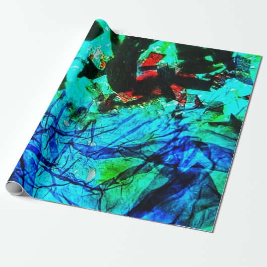 Wrapping Paper blue abstrakt gerecycelt plastic bl Geschenkpapier (Ungerollt)