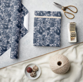Wrapping Paper - Blue And Silver Marble Pattern Geschenkpapier