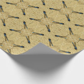 Wrapping Paper - Blue Dragonfly on Sand Geschenkpapier (Ecke)