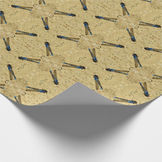 Wrapping Paper - Blue Dragonfly on Sand Geschenkpapier (Ecke)