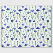 Wrapping Paper - Blue Flowers Geschenkpapier (Flach)