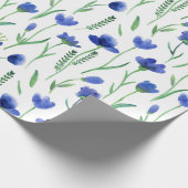 Wrapping Paper - Blue Flowers Geschenkpapier (Ecke)