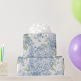 Wrapping Paper | Blue Hydrangea Floral Gift Wrap Geschenkpapier