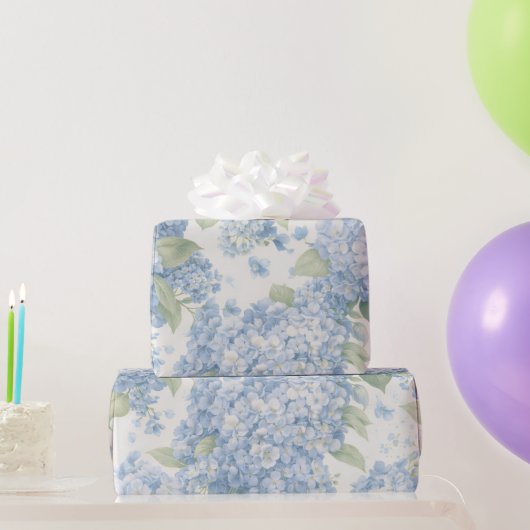 Wrapping Paper | Blue Hydrangea Flower Gift Wrap Geschenkpapier (Partygeschenke)