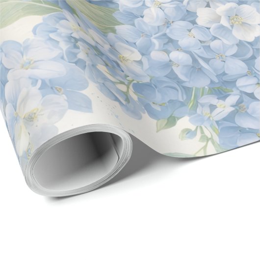 Wrapping Paper | Blue Hydrangea Flower Gift Wrap Geschenkpapier (Rolleneckpunkt)