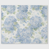 Wrapping Paper | Blue Hydrangea Flower Gift Wrap Geschenkpapier (Flach)