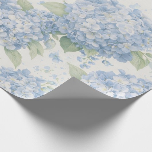 Wrapping Paper | Blue Hydrangea Flower Gift Wrap Geschenkpapier (Ecke)