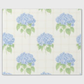 Wrapping Paper | Blue Hydrangea | Luxe Ivory Plaid Geschenkpapier (Flach)