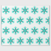 Wrapping Paper Blue Snpwfloakes Geschenkpapier (Flach)