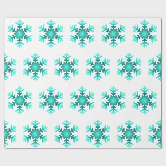 Wrapping Paper Blue Snpwfloakes Geschenkpapier (Flach)