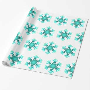 Wrapping Paper Blue Snpwfloakes Geschenkpapier