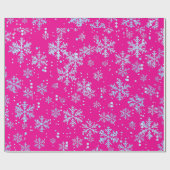 Wrapping Paper, Bright Fuchsia Snowflakes Geschenkpapier (Flach)