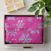 Wrapping Paper, Bright Fuchsia Snowflakes Seidenpapier (Geschenk)